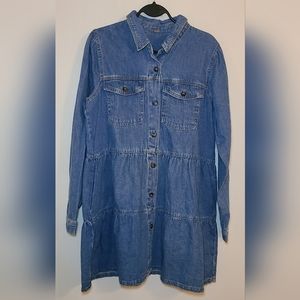 Free People | Tunic Shirtdress - Tiered (Blue Denim), Large
